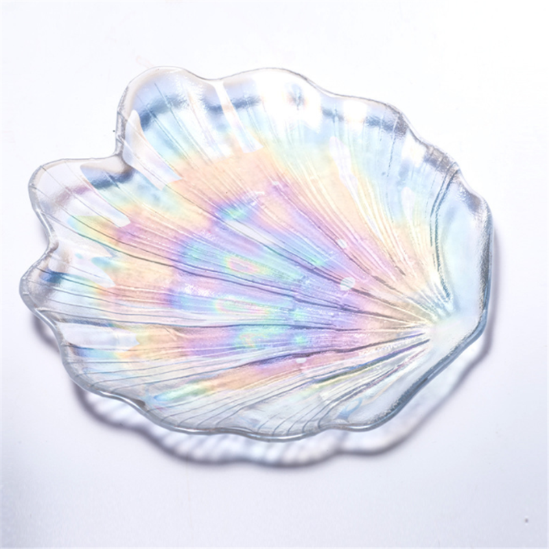 Colorful Shell Plate Nail Shop Supplies Creative Shell Shape Glass Jewelry Plate Small Fruit Plate