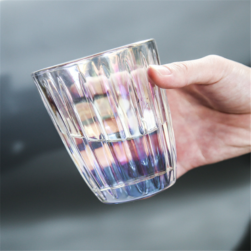 Household vertical pattern glass creative transparent heat-resistant simple juice cup drink cup