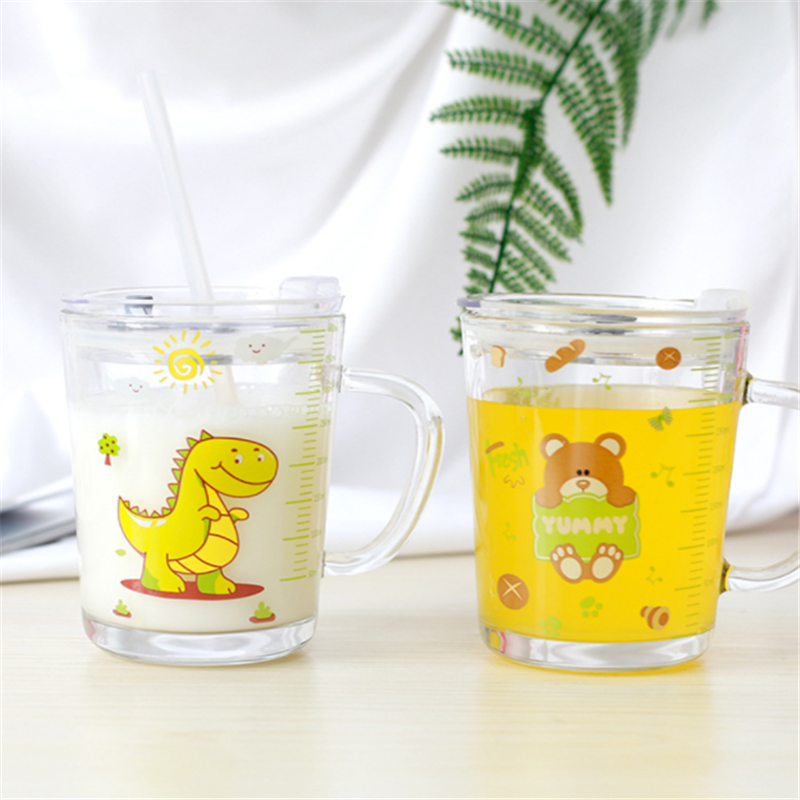 Graduate Student Straw Cup Home Gift Cartoon Children's Custom Milk Office Logo Creative Glass Cup