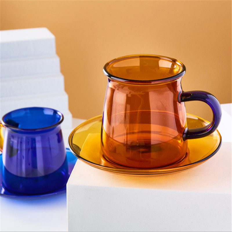 Color retro heat-resistant glass coffee cup handmade tea cup