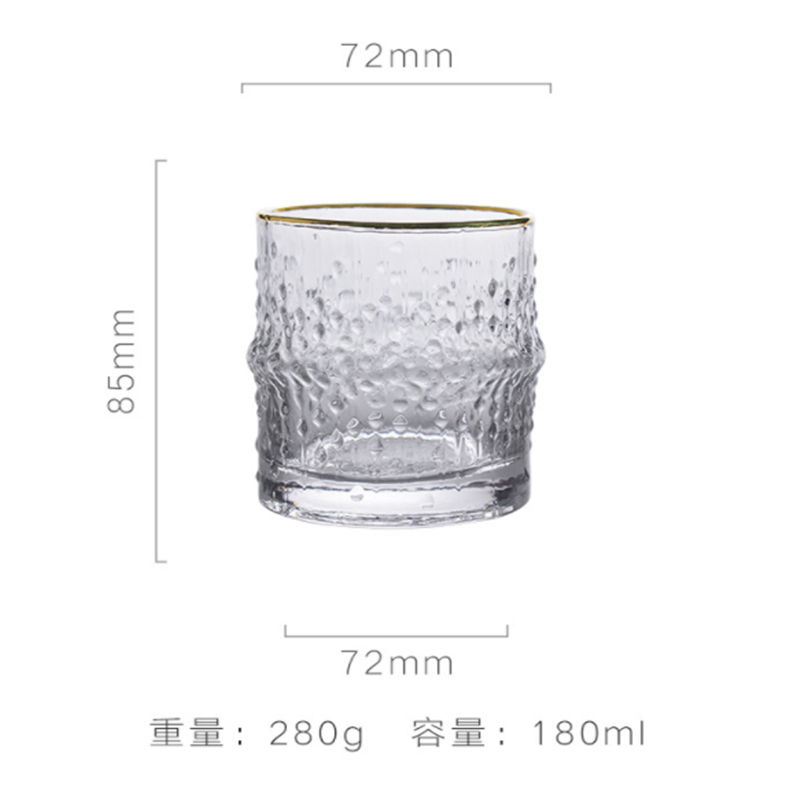 Nordic wind hammer pattern glass household glass water cup glass cup