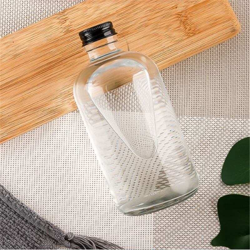 Transparent glass fruit wine bottle 500ml thick round transparent small mouth enzyme bottle