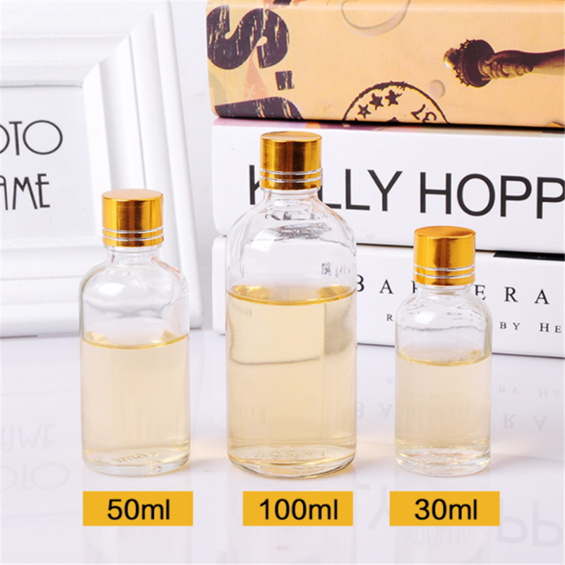 Transparent glass drink bottle milk tea bottle enzyme sub-packed brown medicinal wine bottle