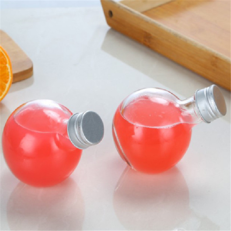 180ml transparent small wine bottle round cherry wine bottle glass bottle fruit wine bottle