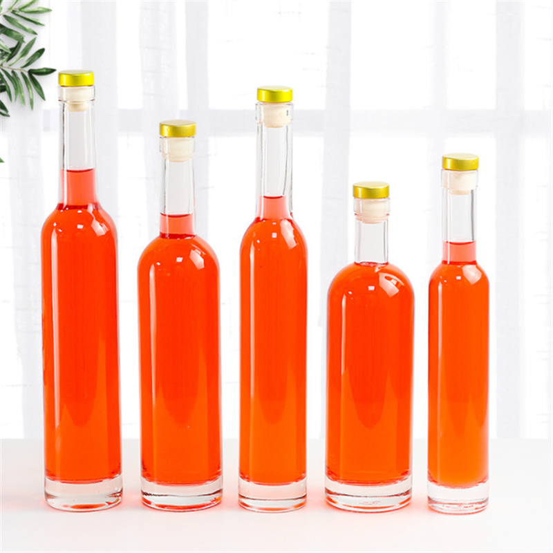 Straight ice wine bottle frosted clear glass wine bottle fruit wine bottle