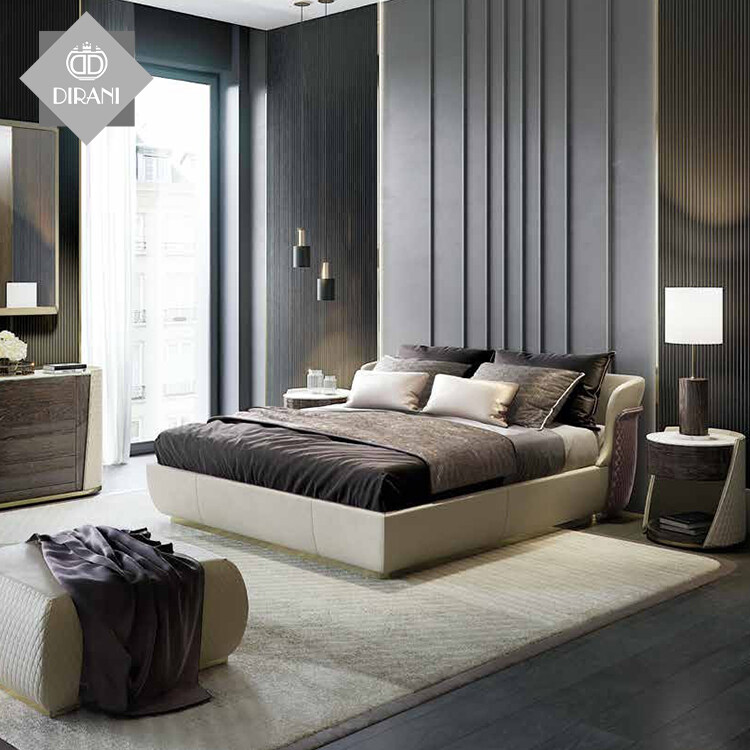 Italian Modern Leather Bed
