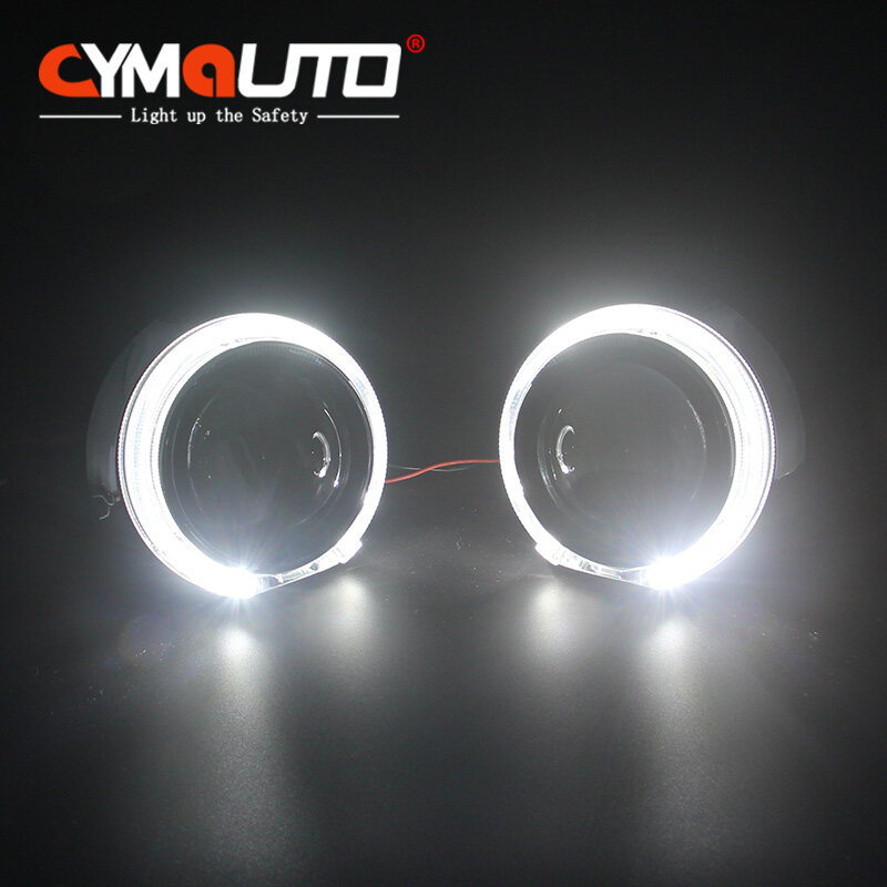 CYMAUTO C7 3inch Tiguan crystal led halo rings projector shroud