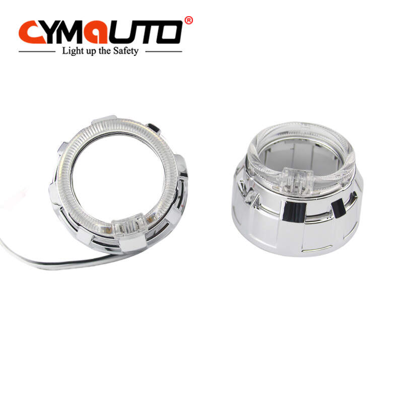 CYMAUTO 2inch single led halo rings projector mask for mini size hid bixenon led projector lens