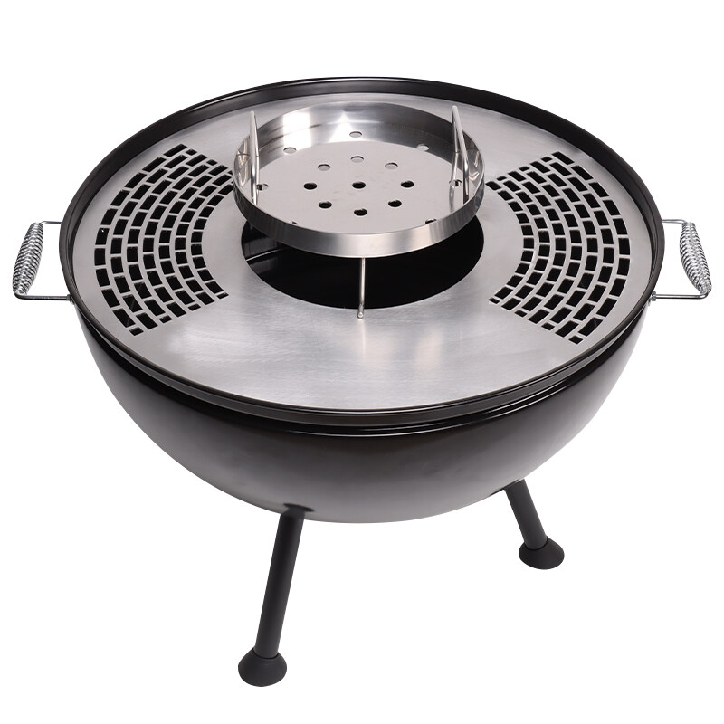 Modern 2 In 1 Fire Pit And Grill Outdoor Garden Enamel Firepits KY5844N-A01