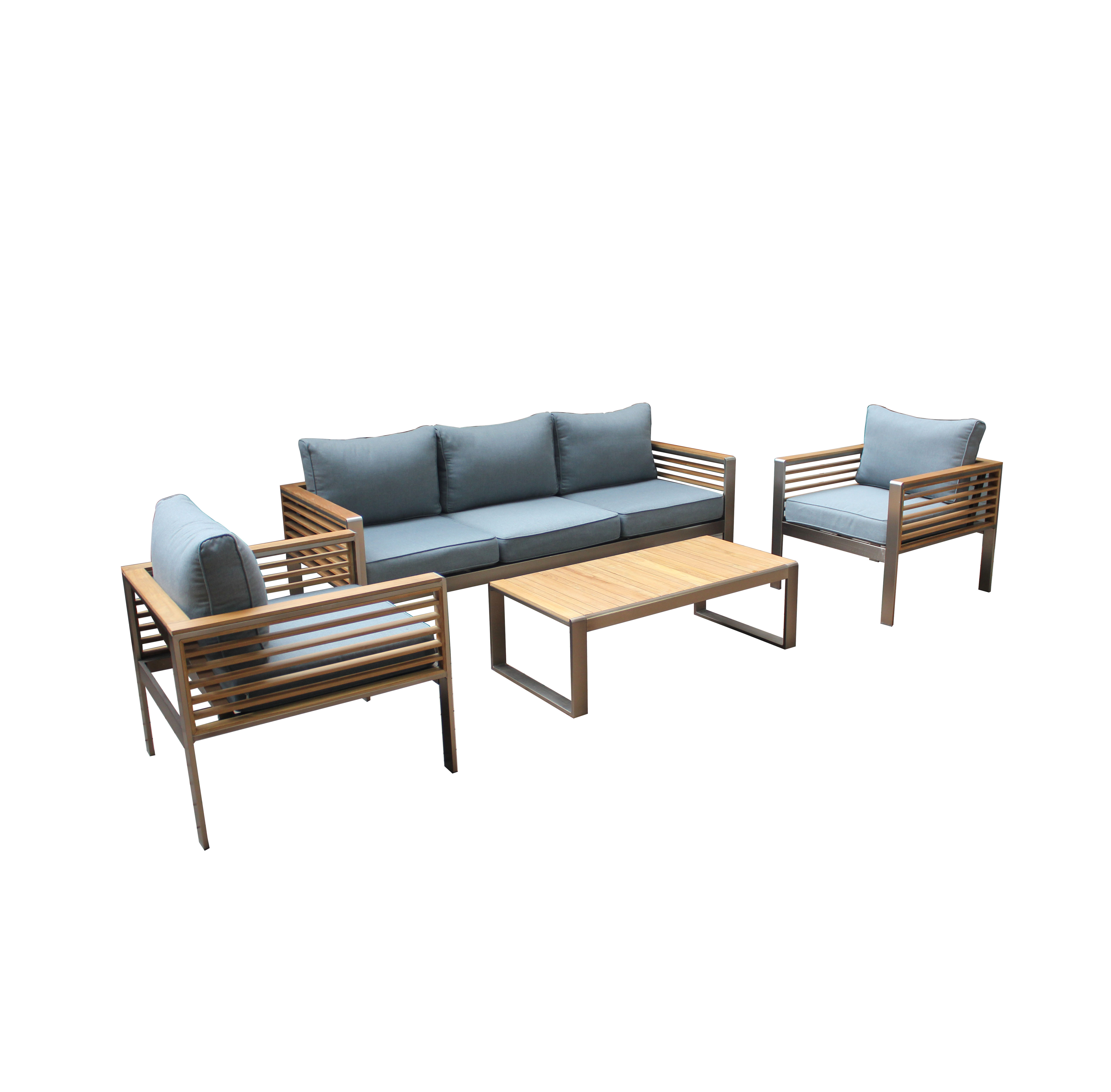 Alu. teak wood sofa set