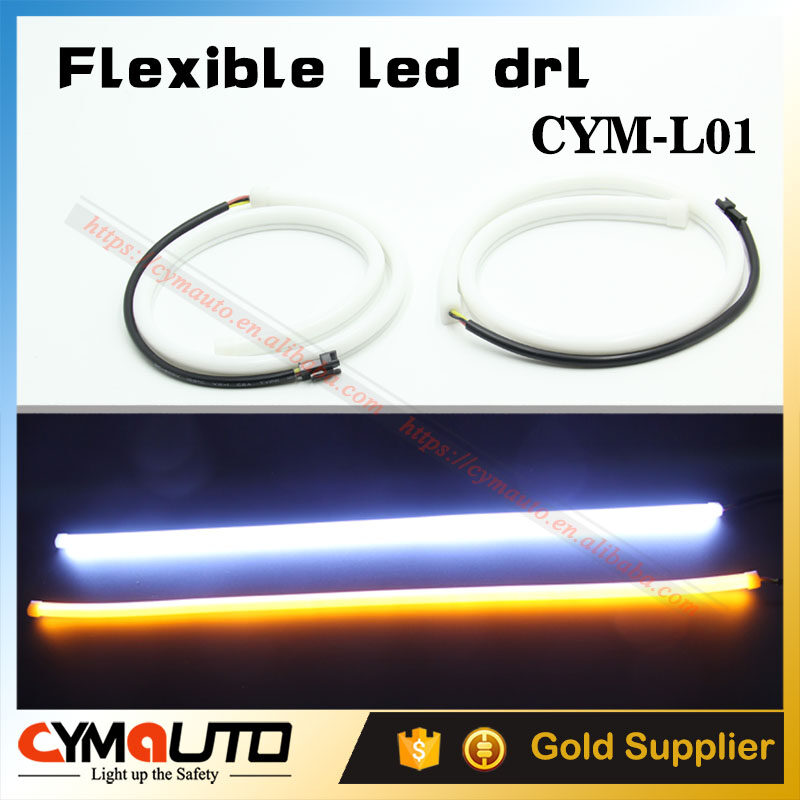 L02 flexible led daytime light drl with amber running signal tube led daylight