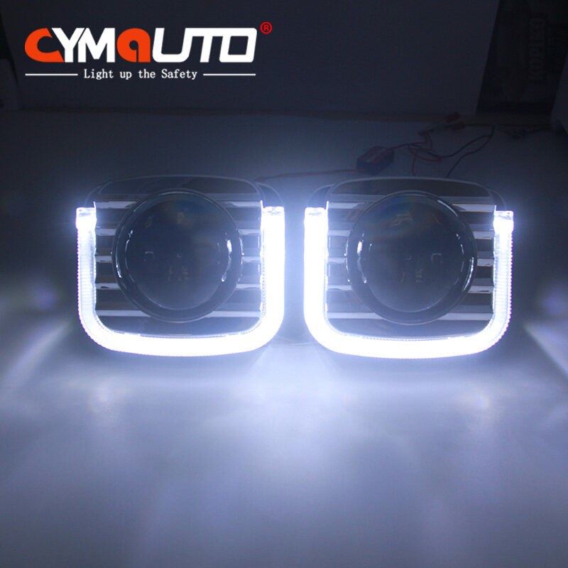 CYMAUTO 3inch led halo rings mask bixenon projector lens shroud