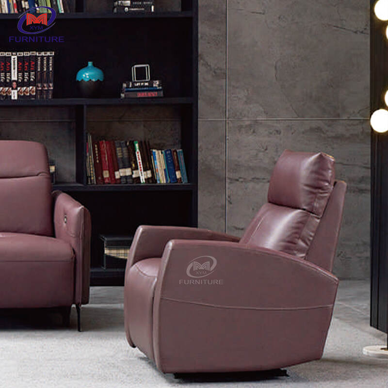 Beautiful modern living room sofas sectional red genuine leather smart couch 【XYM-6SF304】