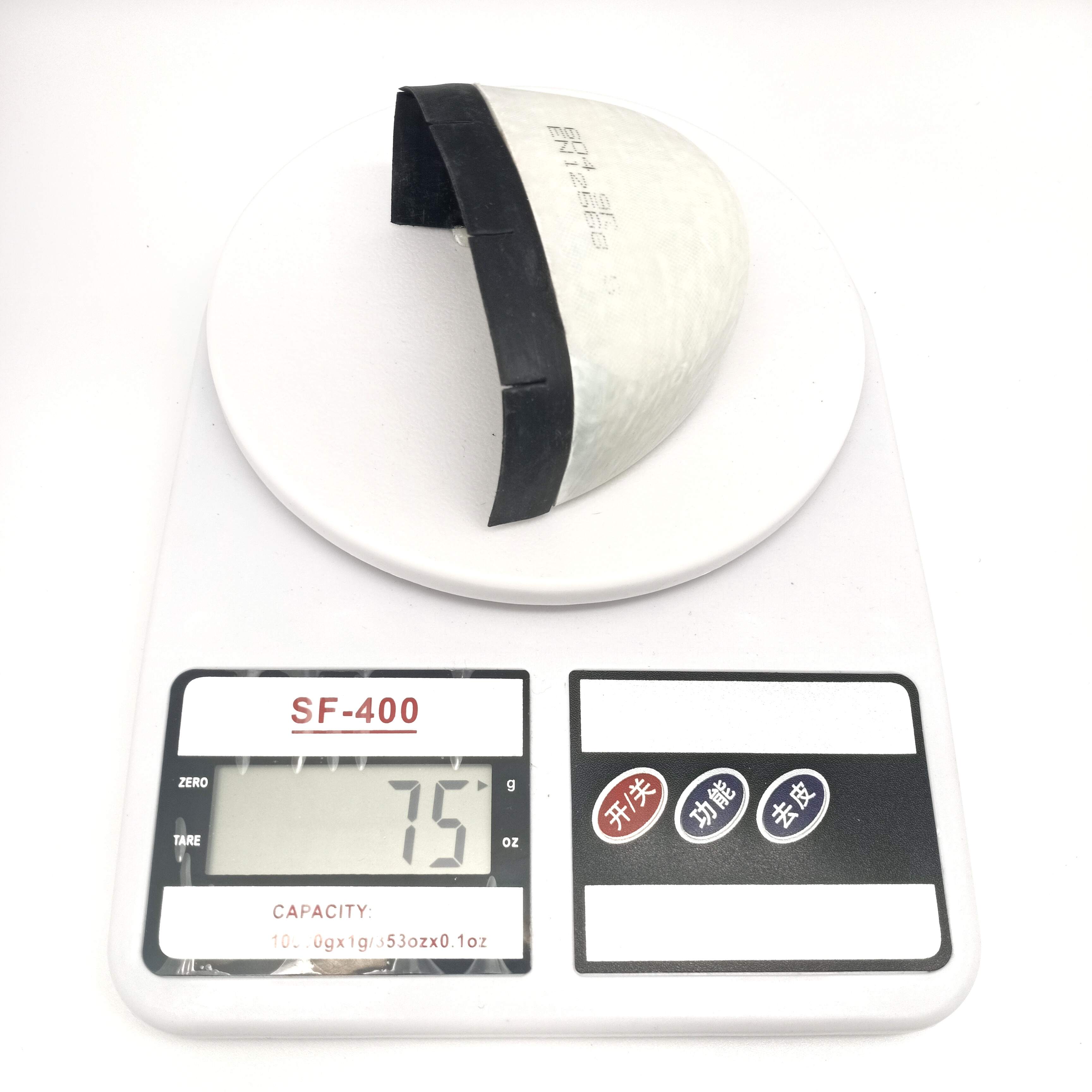 The newest design of fiberglass toe cap with strip for rubber boots