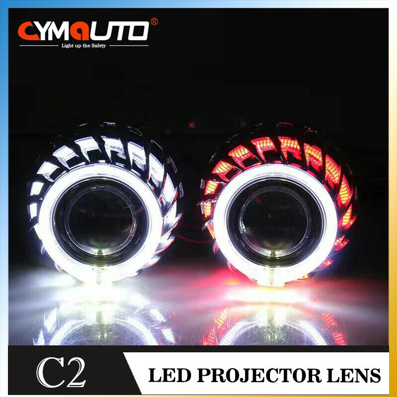 Cymauto double led angel eyes mini H1 bi xenon projector lens