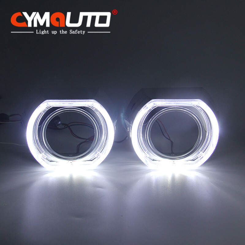 CYMAUTO 3'' C11 BMW design sqaure crystal led angel eyes HID LED bixenon projector