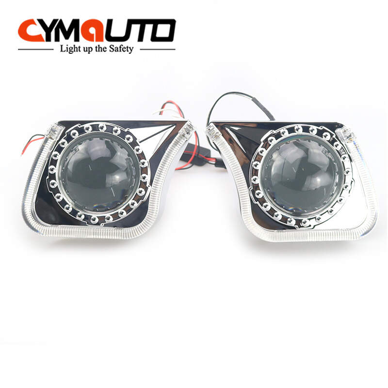 CYMAUTO 3inch hid led bixenon projector with crystal led angel eyes