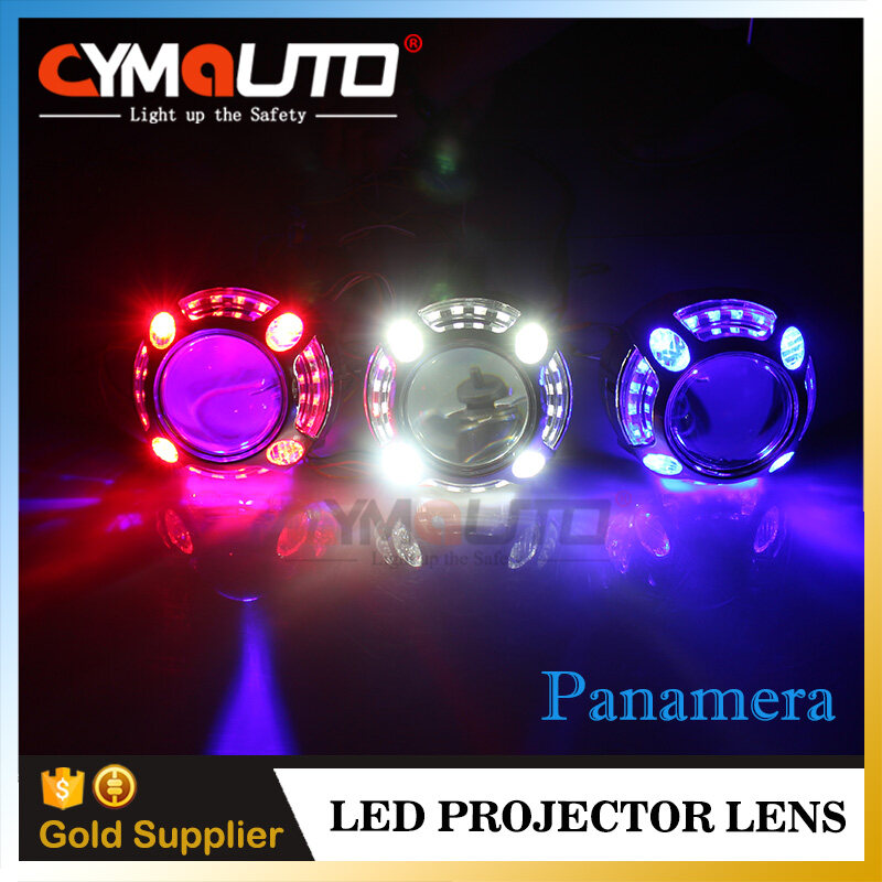 3inch crystal led halo rings mask Panamera projector shroud