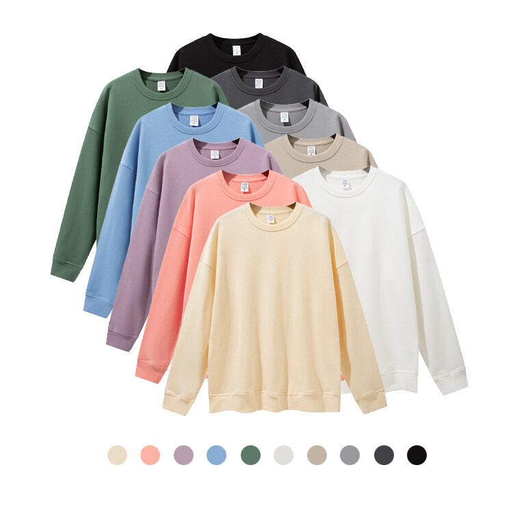 Spring Custom Design Logo Men 360gsm French Terry Pullover Unisex Multi Color Sweatshirt