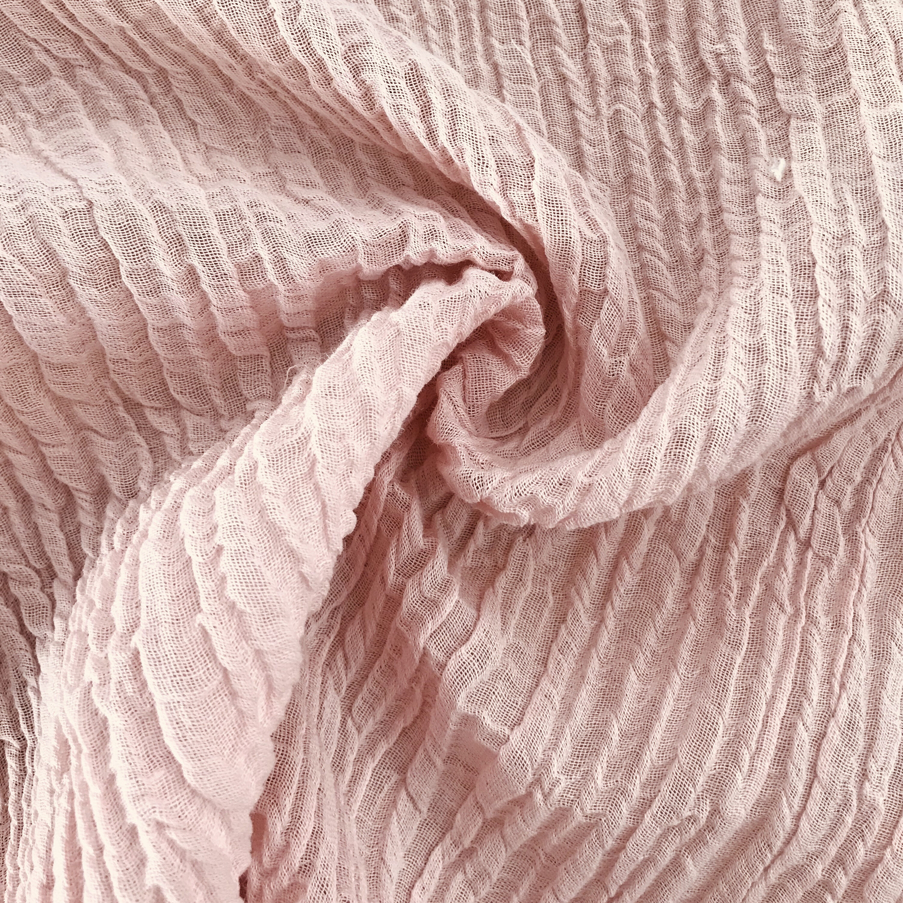 Peachy Pink Crinkle Rayon Fabric — CLOTH STORY