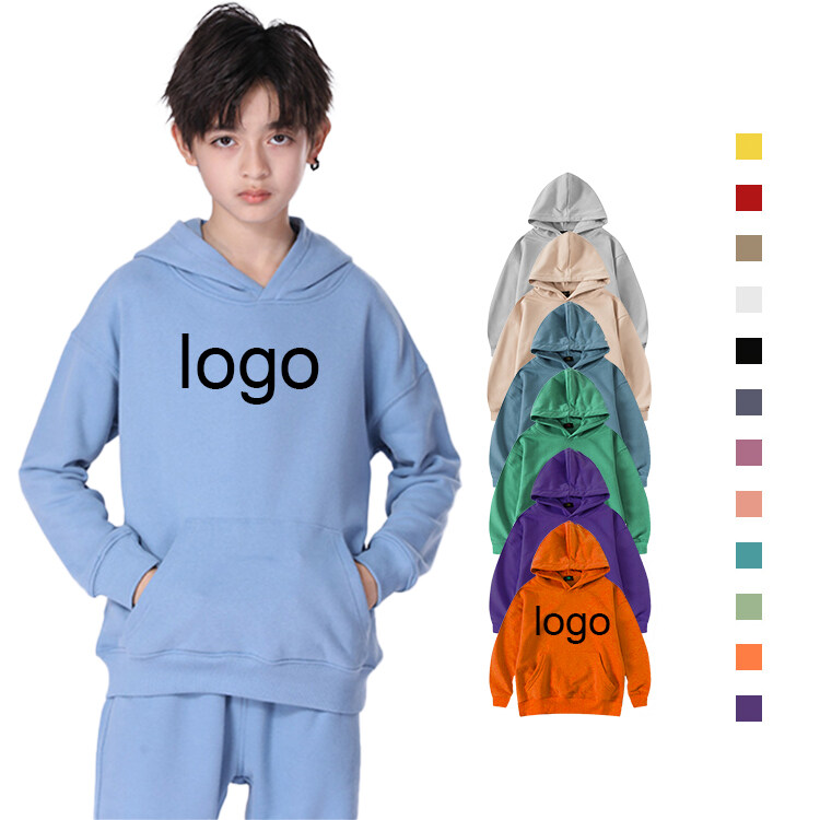 New Arrival Heavy Thick Custom Plain Pullover Kids Hoodie