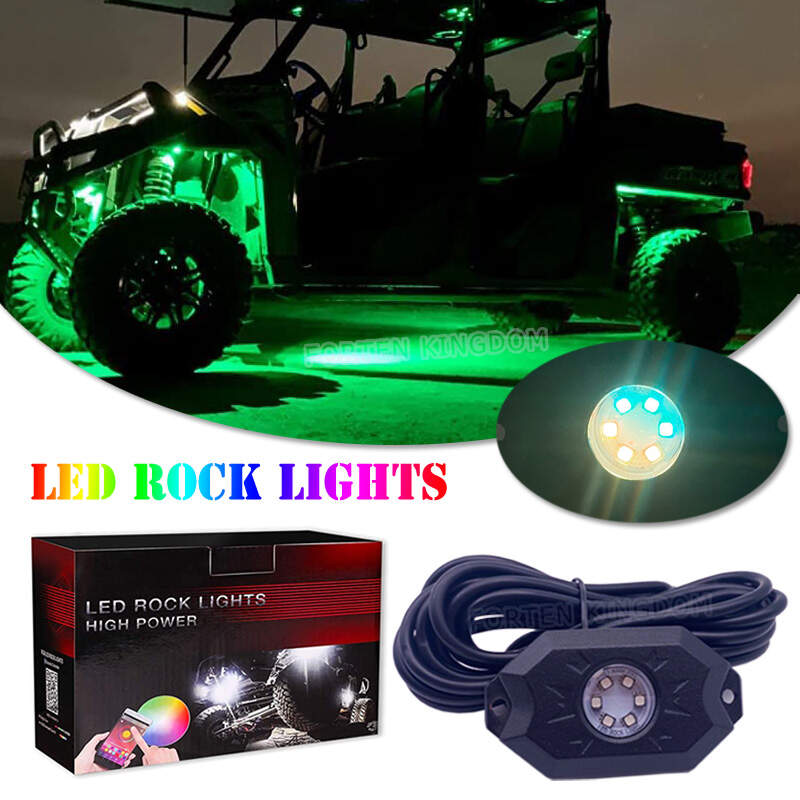 For Honda Jeep SUV Truck 12 pods Chasing Color Under Body Car Light 6 Chips App And Remote Control Glowing Rock Light Kit