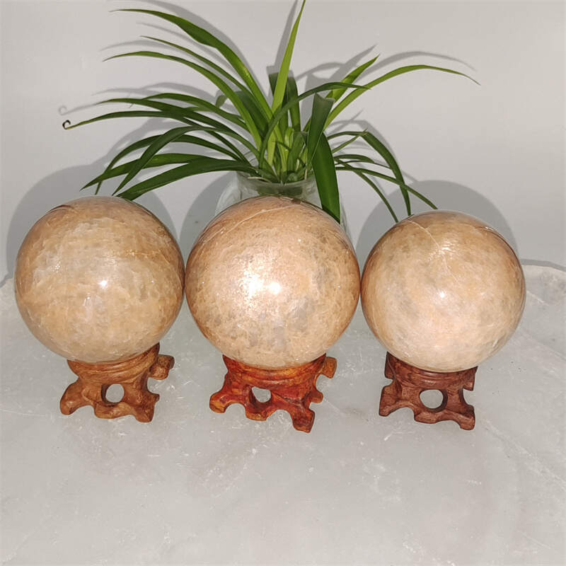 Orange Moonstone Smiley Sphere