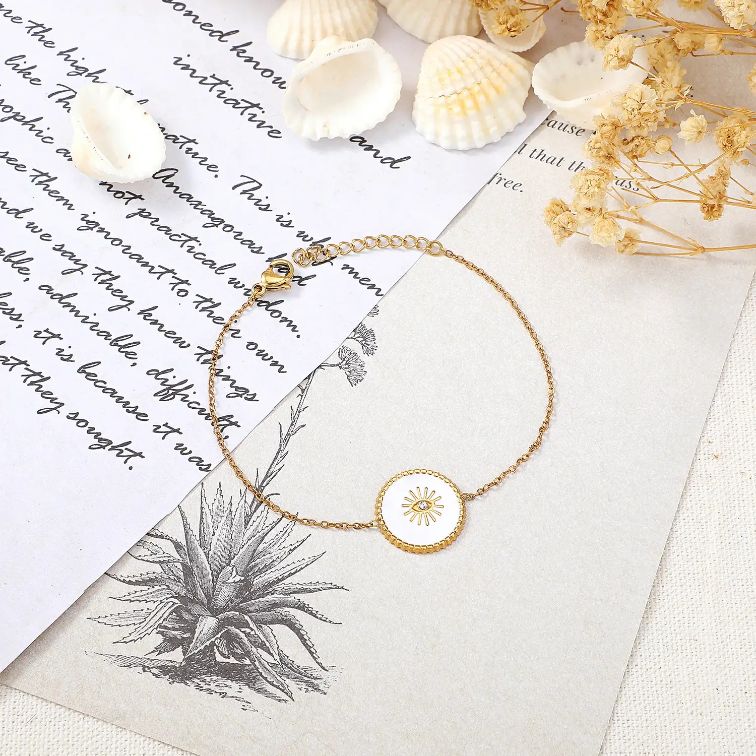 White epoxy with eye pendant bracelet (3).webp