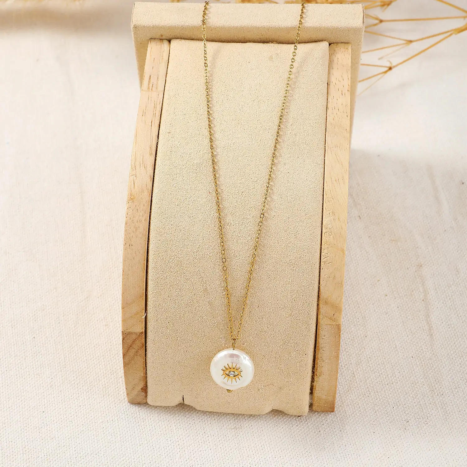Evil eye pearl necklace  (1).webp