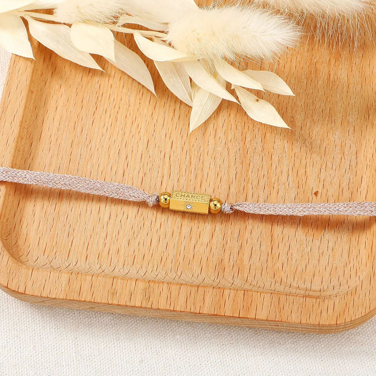 6 faced  stainless steel tube pendant with pink glitter belt bracelet  (3)(1).webp