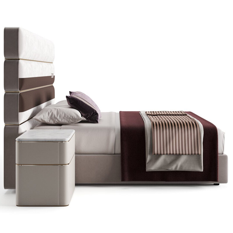 modern leather queen bed