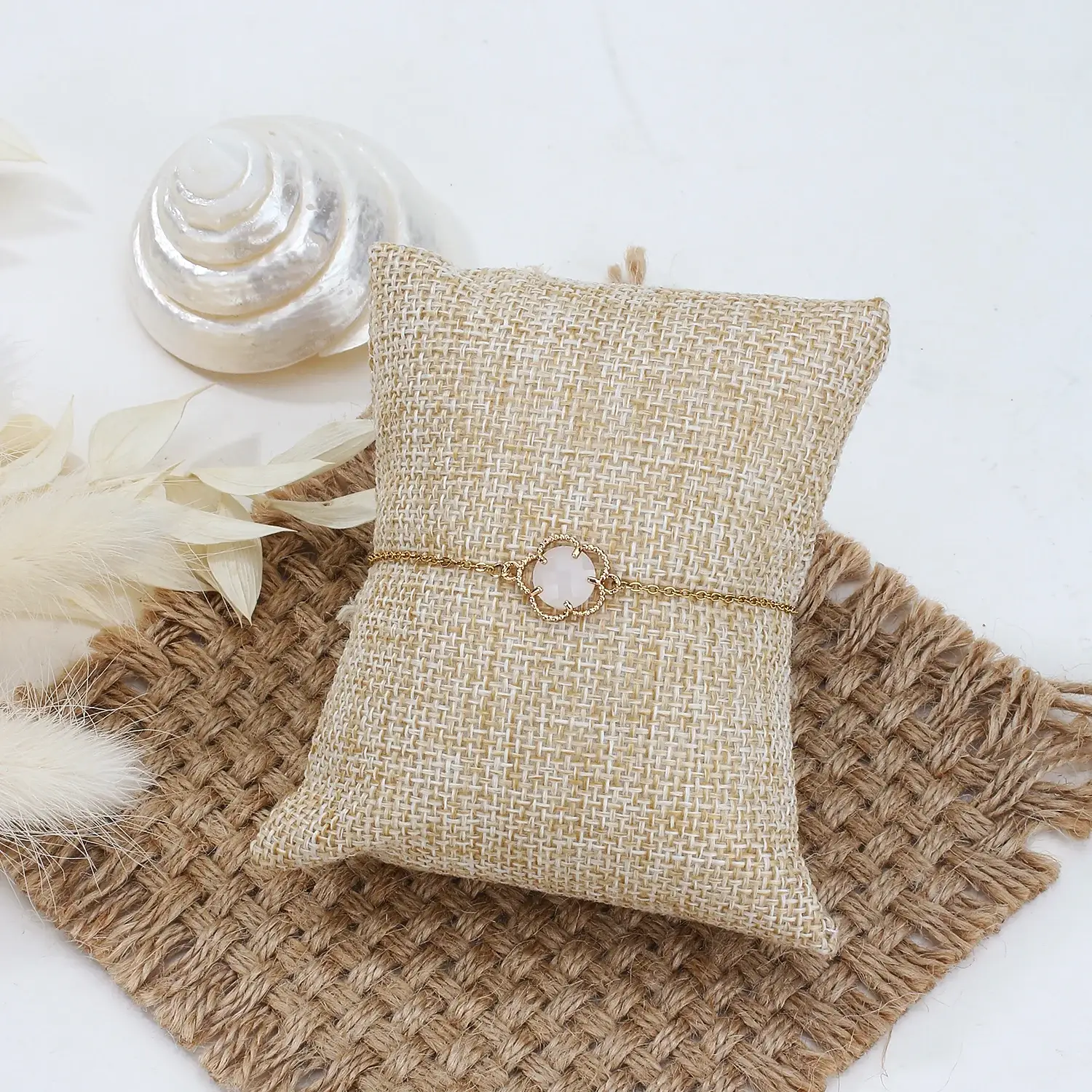 Crystal Beads With Flower Shape Stainless Steel Bracelet (6).webp