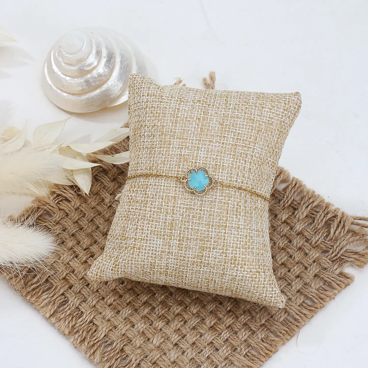 Crystal Beads With Flower Shape Stainless Steel Bracelet (4).webp