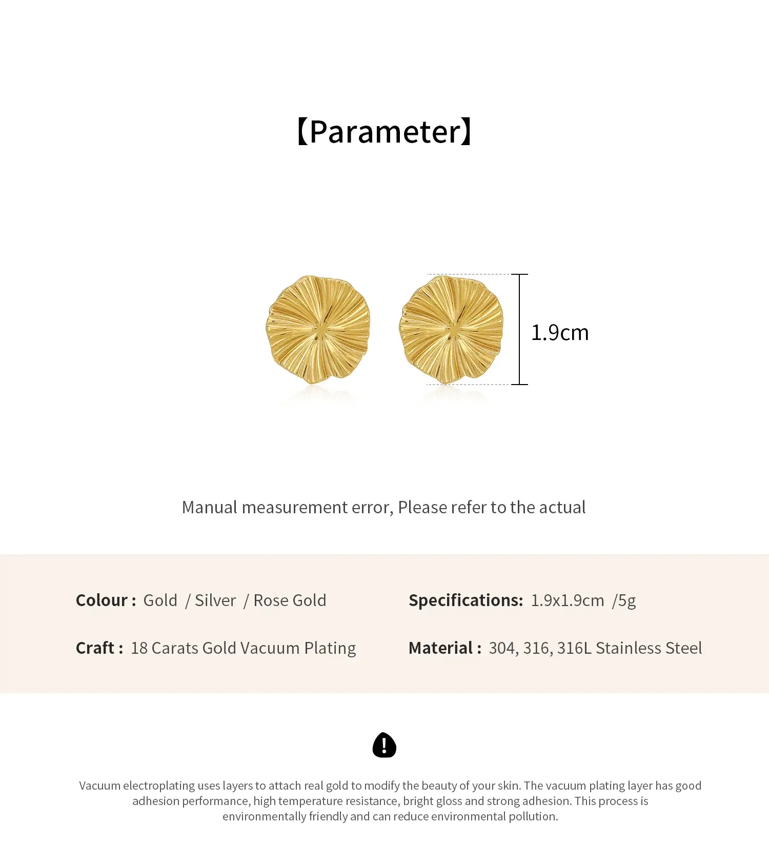 Qualitive Hammered Finish Irrregular Shape Stainless Steel Women Stud (6).webp