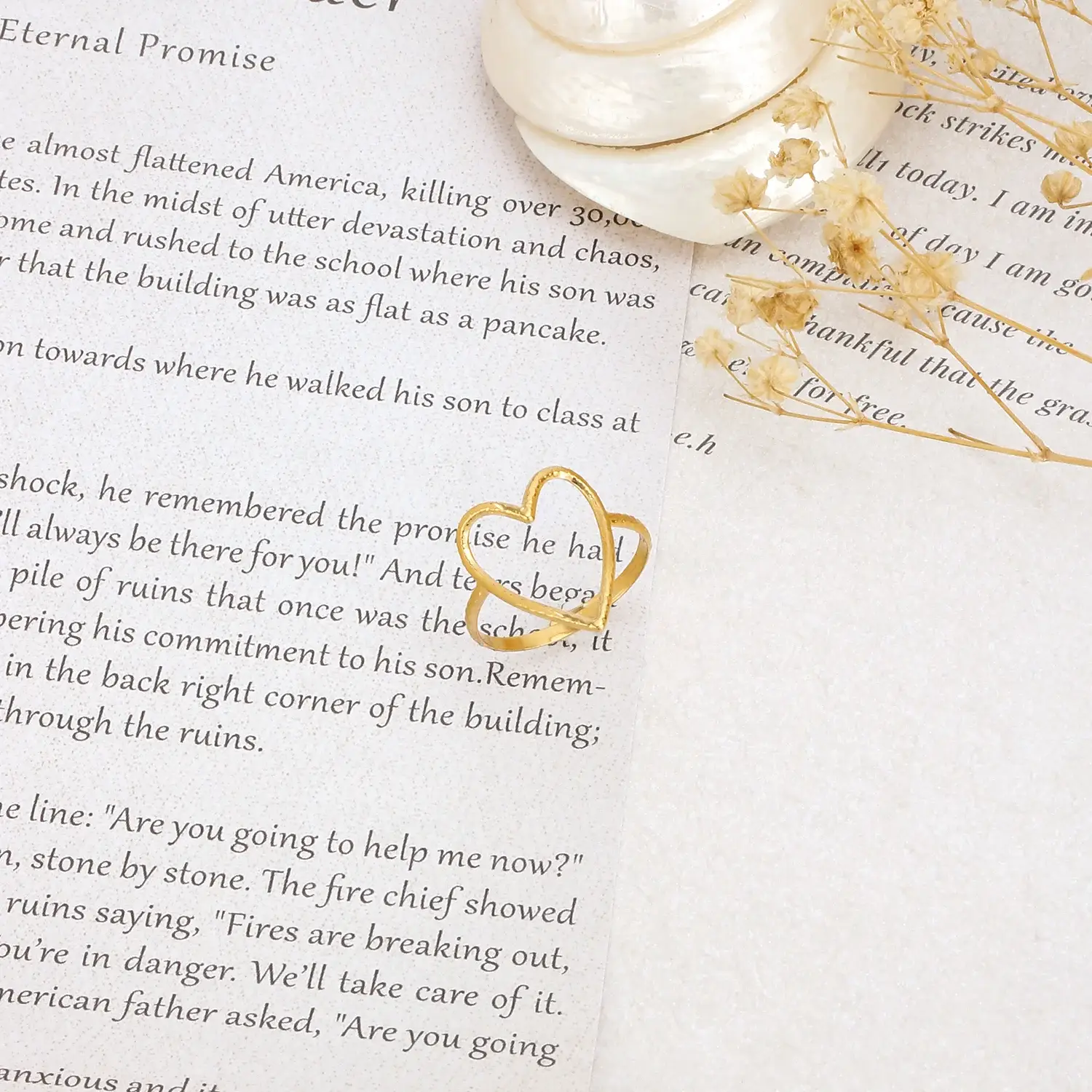 Heart Circle God Blessing Stainless Steel With Gold Plating Adjustable  Ring (1).webp