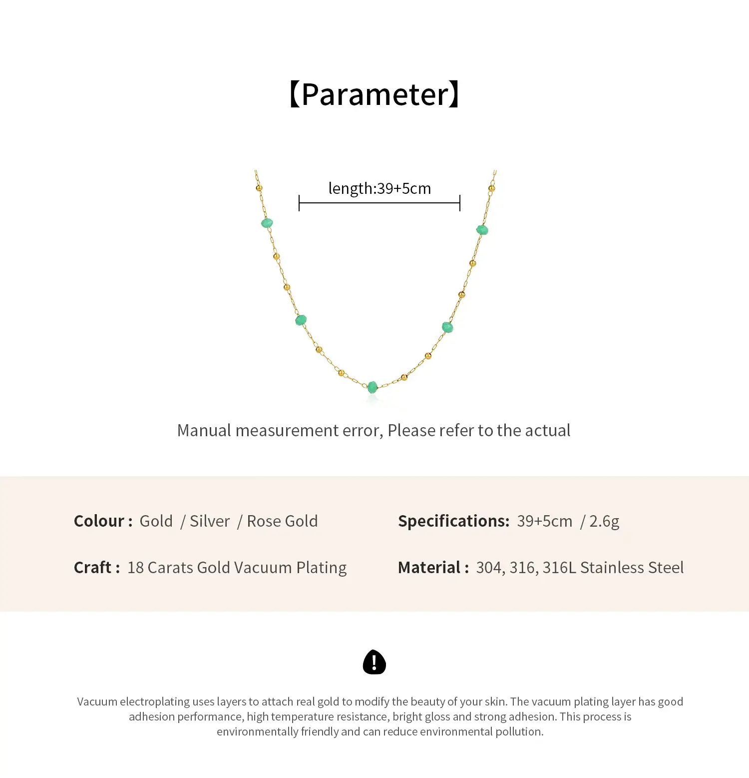 Crystal Beads  Mixed with SS Gold Ball Beads Stainless Steel Necklace  (6).webp