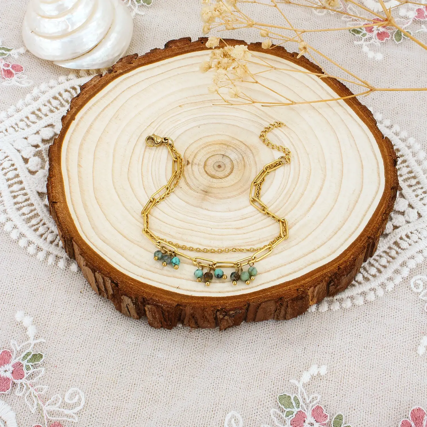 Handmade natural pearl colorful flower personality pendant retro sweet necklace choker clavicle chain  YWD-B1191 (4).webp