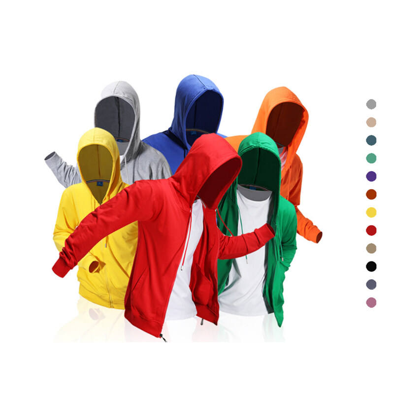 Wholesale Custom Design Logo Unisex Blank Full Face Zip Hoodies
