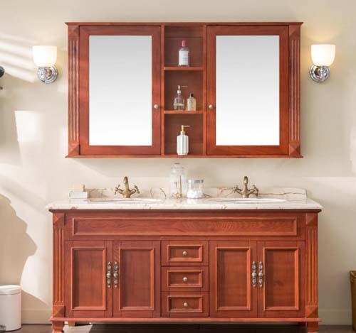 solid wood bathroom cabinet
