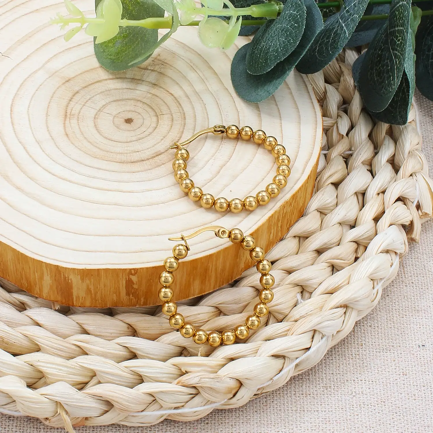 European Style Stainless Steel Material Gorgeous Designed Metal Beads Elegant Earring尺寸 (5).webp