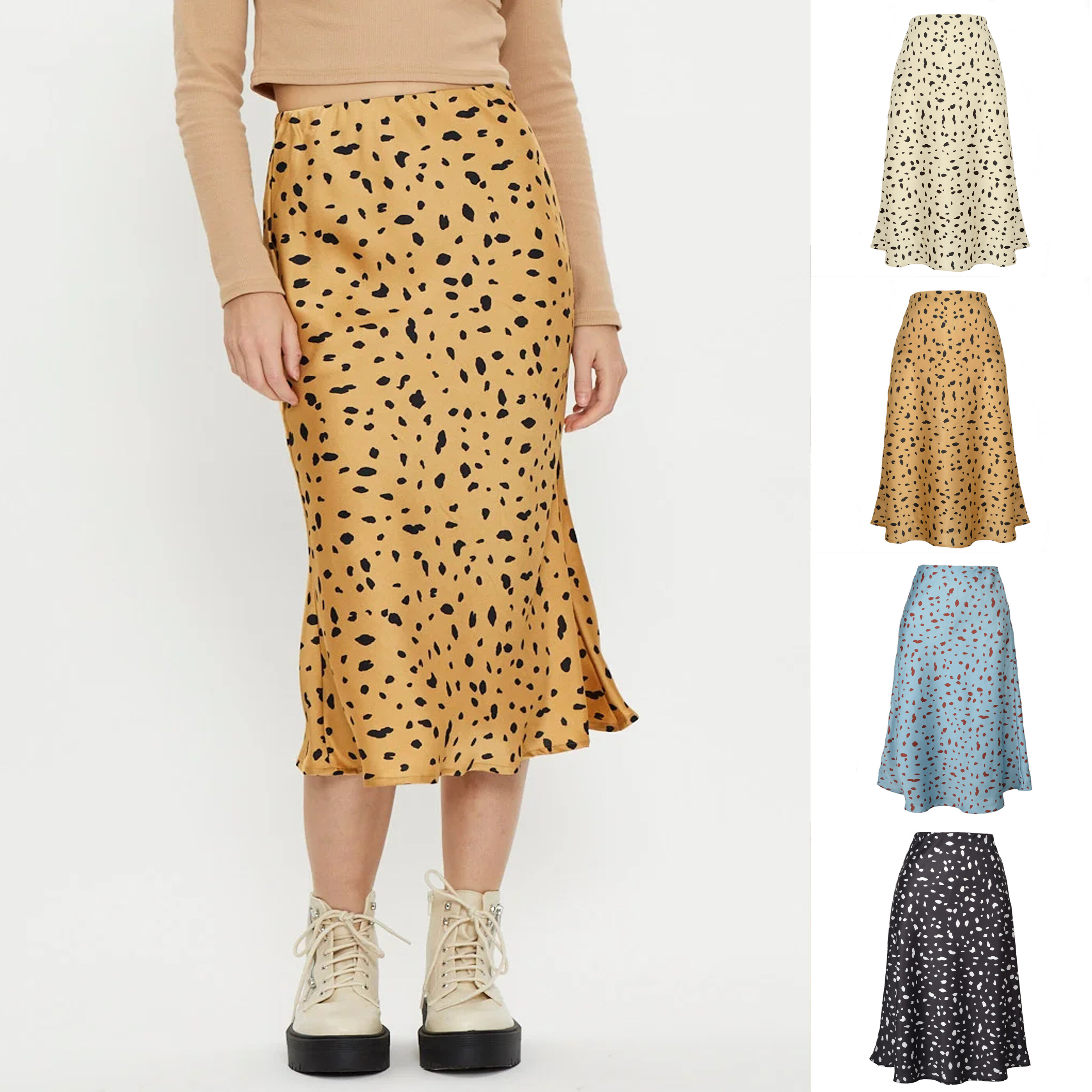 Fashion Custom Printing Casual Stain Women Long Skirt