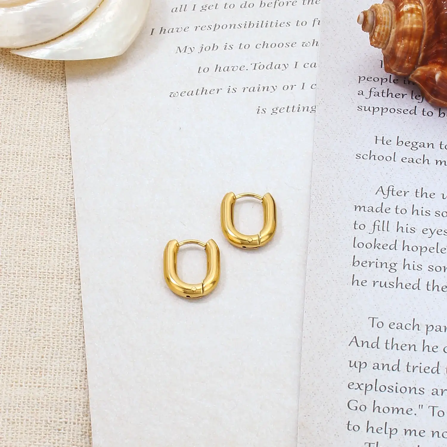 Korean Style Stainless Steel Material Gorgeous 'U' Shaped Metal Individual Classic EarringYWD-E1819 (4).webp