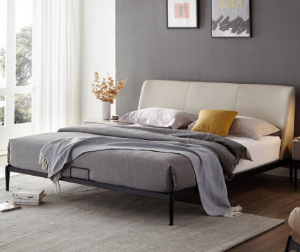 PU leather queen bed
