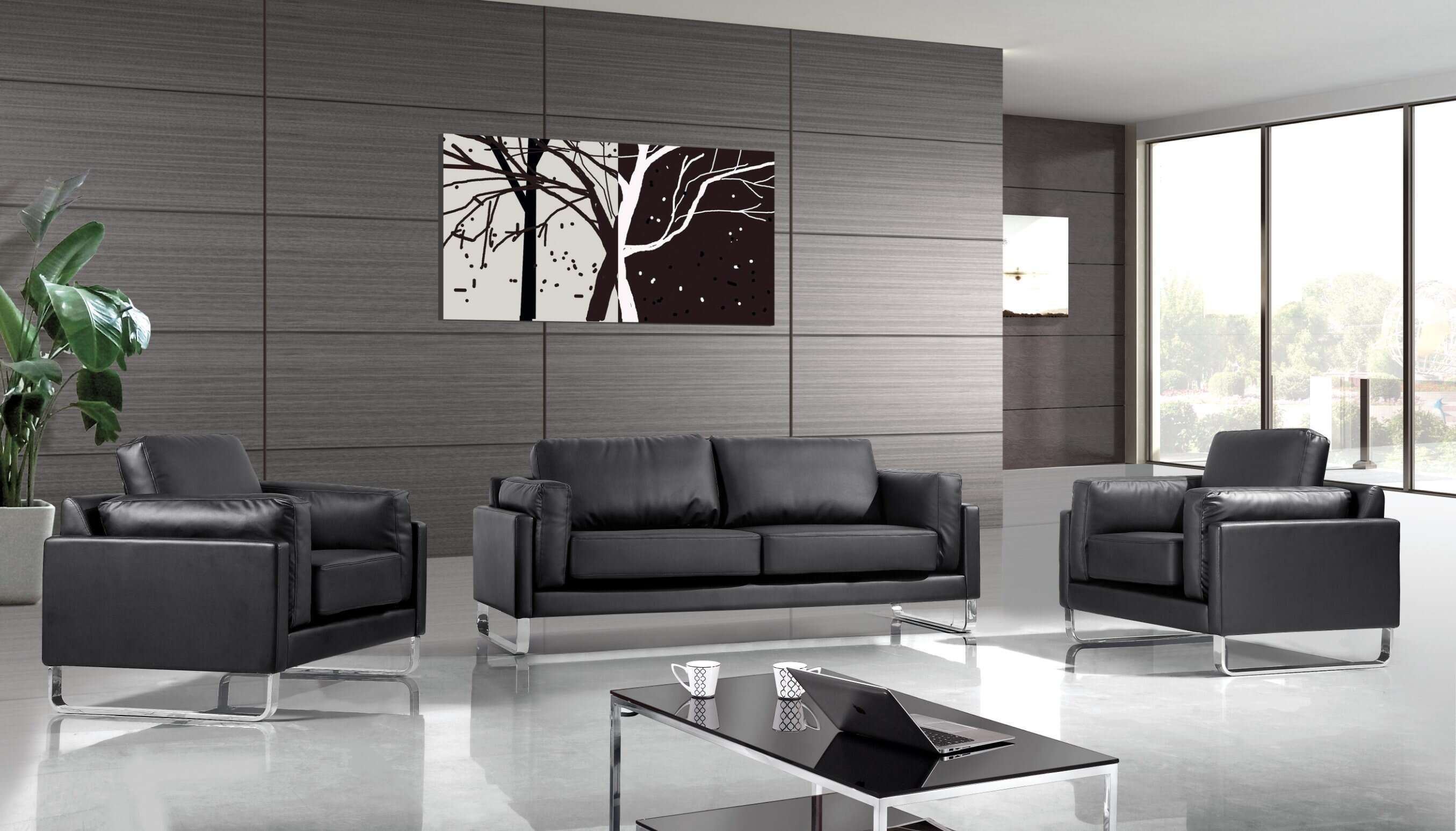 China Modern Leisure Leather Office Sofa