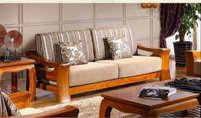 modern simple solid wooden sofa