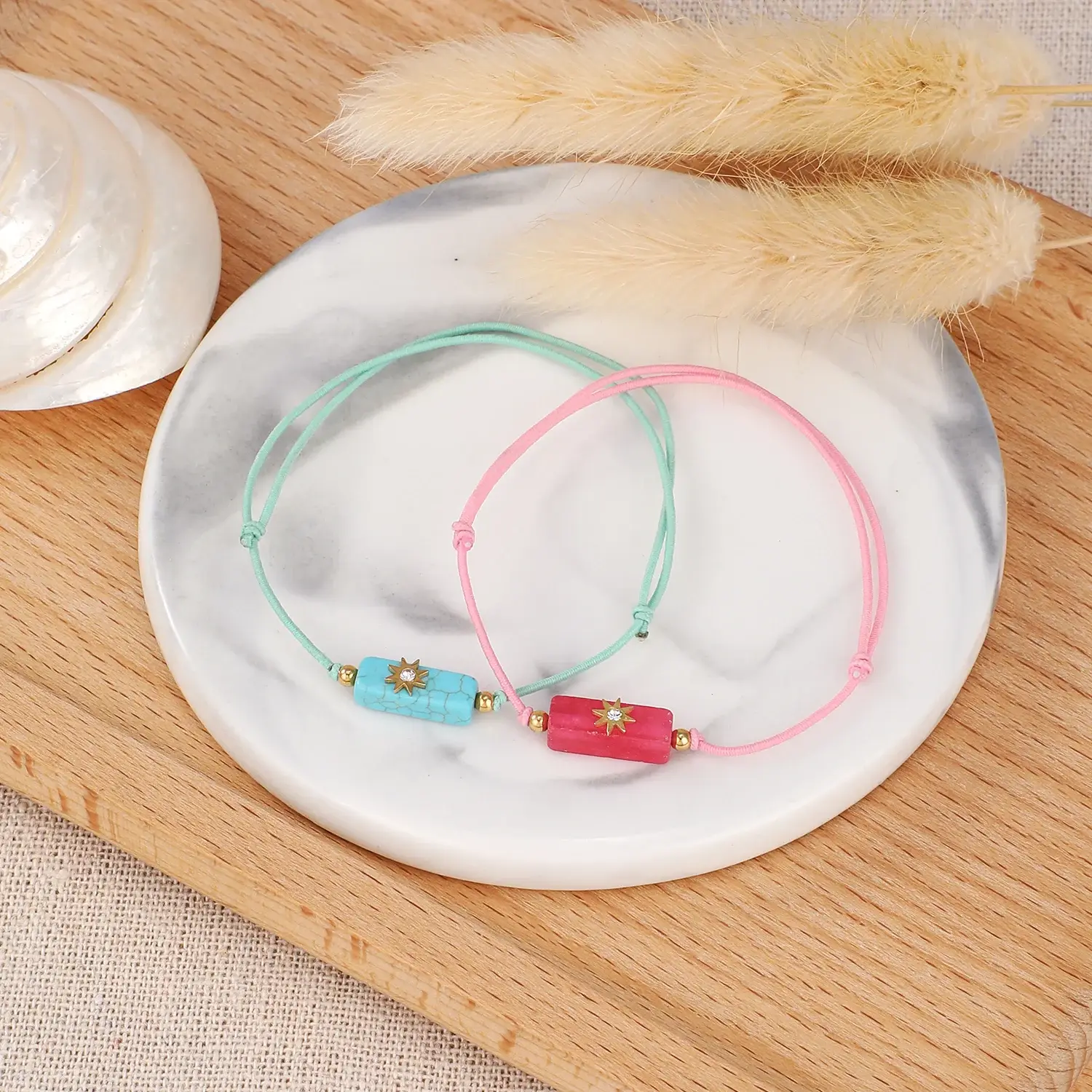 Bohemian Style Stainless Steel Material Cute Colorful Elastic Rope With Crystal-studded Fashion Bracelet尺寸1 (5).webp