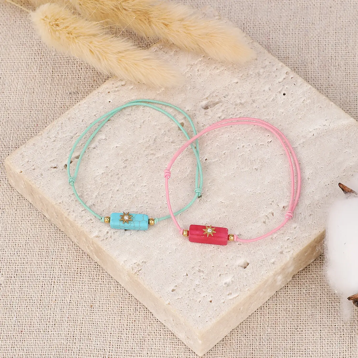 Bohemian Style Stainless Steel Material Cute Colorful Elastic Rope With Crystal-studded Fashion Bracelet尺寸1 (4).webp