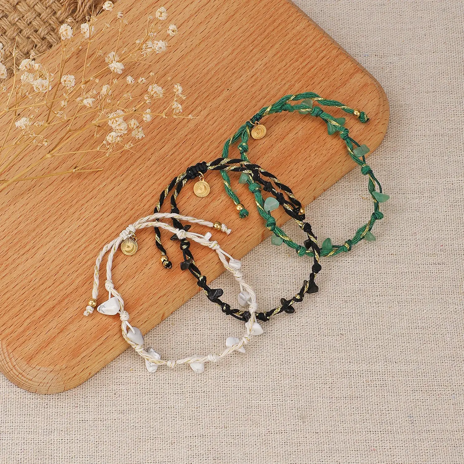 Instagram Style Stainless Steel Material Lovely Colourful Adjustable Rope Fashion  Elegant BraceletYWD-B1304-3 (6).webp