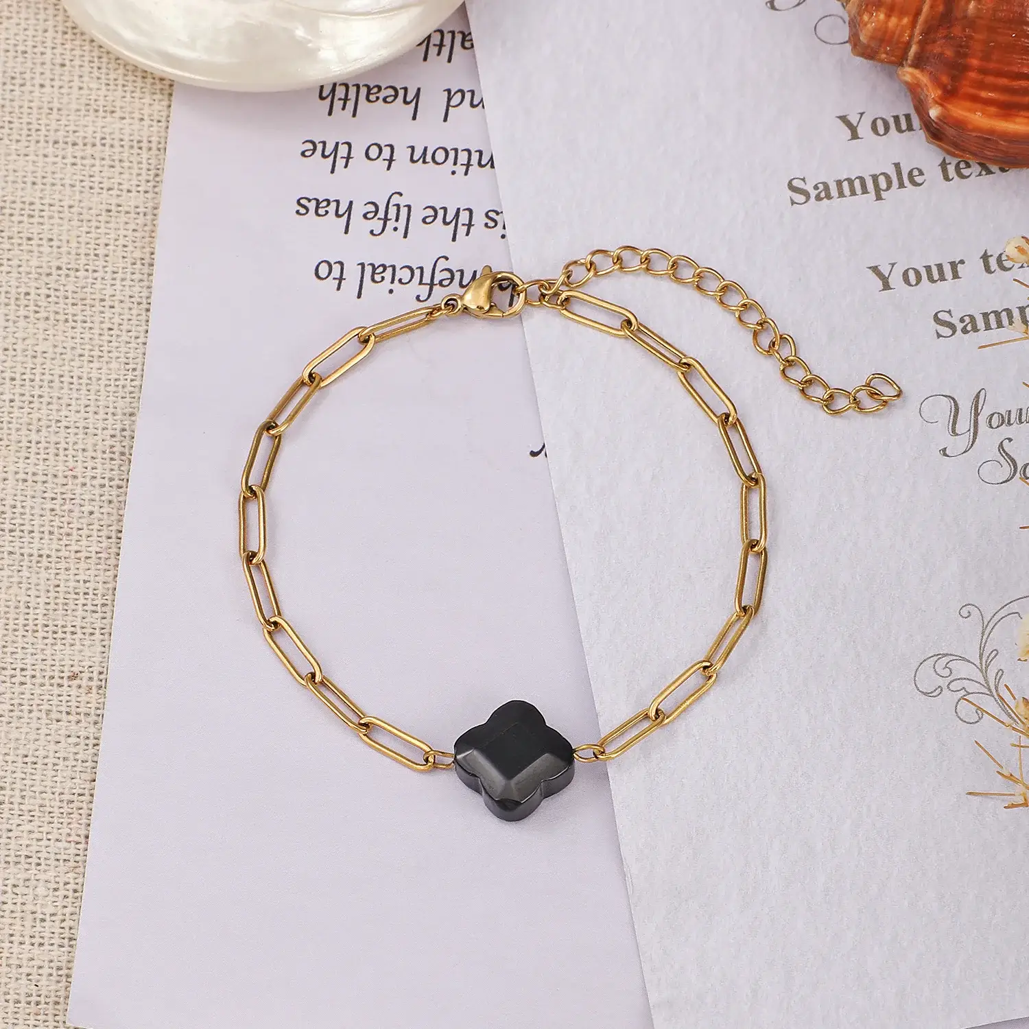  Modern Style Stainless Steel Material Individual Black Quincuncial Beaded GorgeousTrendy Bracelet尺寸1 (2).webp