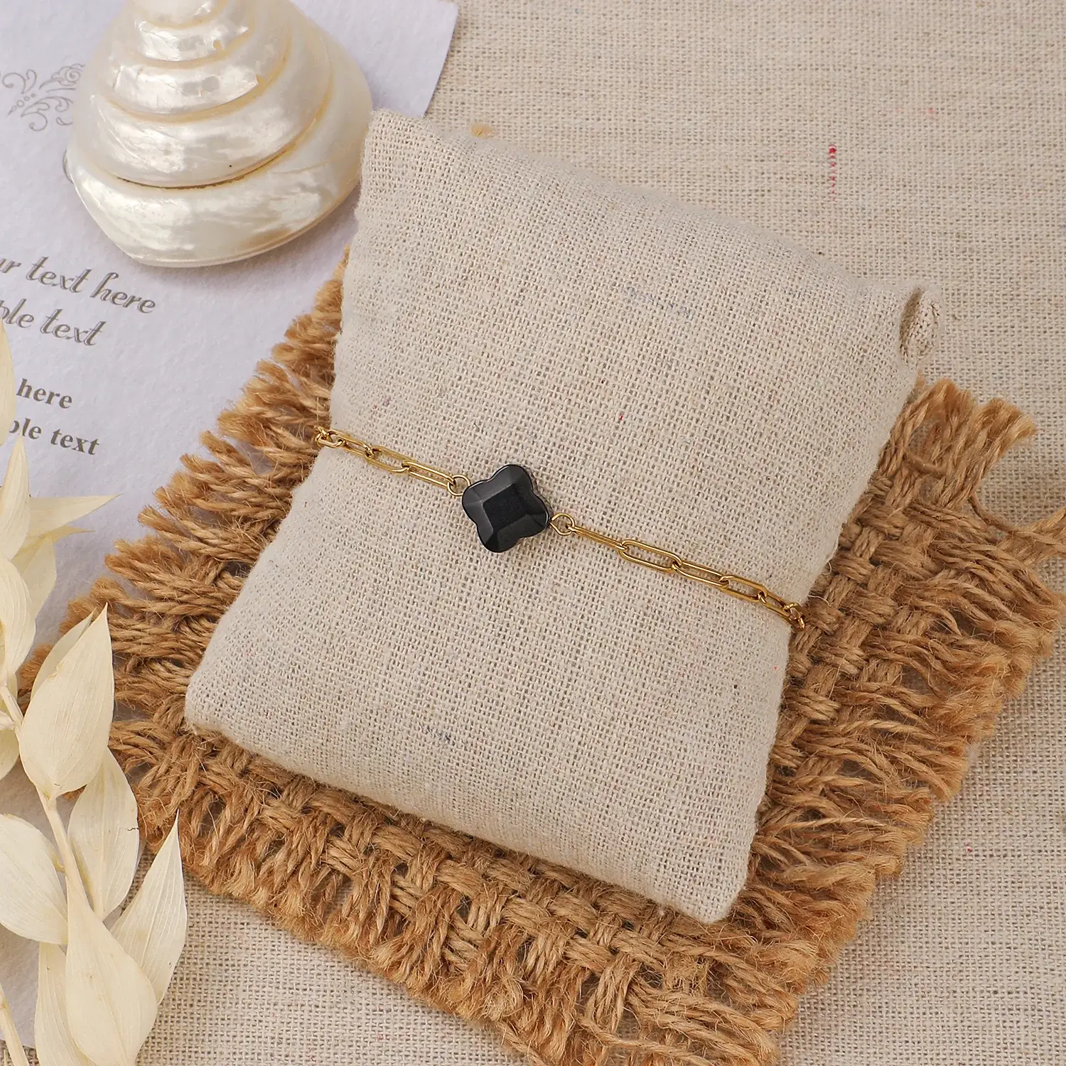  Modern Style Stainless Steel Material Individual Black Quincuncial Beaded GorgeousTrendy Bracelet尺寸1 (3).webp